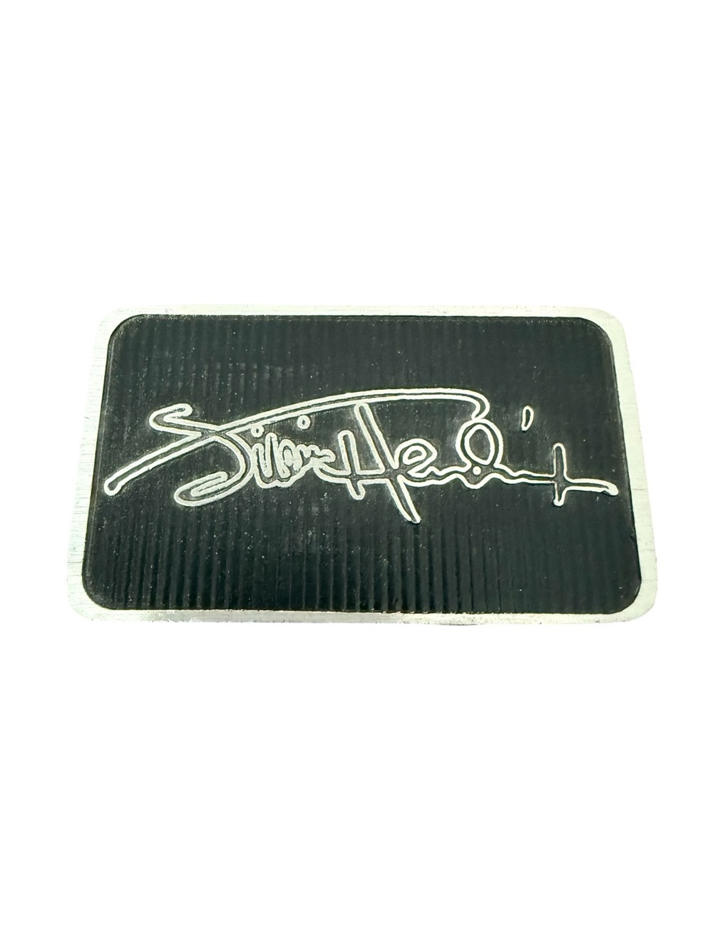 Vintage Jimi Hendrix 2006 Signature Logo Belt Buckle Black and Silver RARE